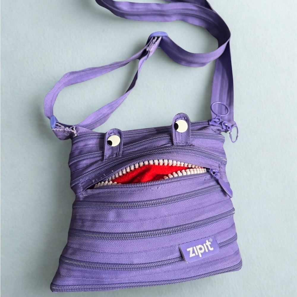 Zipit Purple Monster Crossbody Bag